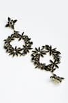 Buy_Bijoux By Priya Chandna_Black Crystal Amber Petal Embellished Danglers _Online_at_Aza_Fashions