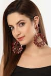 Buy_Bijoux By Priya Chandna_Red Crystal Amber Bloom Embellished Danglers _at_Aza_Fashions