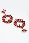 Buy_Bijoux By Priya Chandna_Red Crystal Amber Bloom Embellished Danglers _Online_at_Aza_Fashions