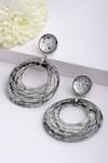 Shop_Bijoux By Priya Chandna_Grey Resin Embrace Hoop Danglers _at_Aza_Fashions