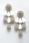 Bijoux By Priya Chandna_White Resin Beads Tahiti And Crystal Embellished Danglers _Online_at_Aza_Fashions