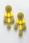 Bijoux By Priya Chandna_White Resin Beads And Crystal Drop Embellished Danglers _Online_at_Aza_Fashions