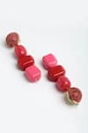 Buy_Bijoux By Priya Chandna_Red Resin Beads Sahara Quad Drop Embellished Danglers _Online_at_Aza_Fashions