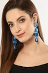 Buy_Bijoux By Priya Chandna_Blue Resin Beads Azure Drop Embellished Danglers _at_Aza_Fashions