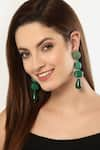 Buy_Bijoux By Priya Chandna_Green Resin Beads Drop And Crystal Ball Embellished Danglers _at_Aza_Fashions