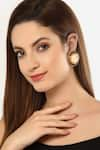 Buy_Bijoux By Priya Chandna_Rose Gold Copper Foil And Wire Work Resin Studs _at_Aza_Fashions