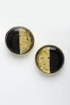 Bijoux By Priya Chandna_Black Foil Half Moon Work Resin Studs _Online_at_Aza_Fashions