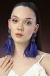 Buy_Bijoux By Priya Chandna_Blue Feather Celtic Dome Shaped Danglers _at_Aza_Fashions