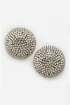 Bijoux By Priya Chandna_Silver Plated Crystal Swirl Studs _Online_at_Aza_Fashions