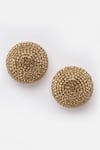 Bijoux By Priya Chandna_Gold Plated Crystal Embellished Round Studs _Online_at_Aza_Fashions