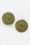 Bijoux By Priya Chandna_Green Crystal Embellished Stud Earrings _Online_at_Aza_Fashions