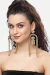 Buy_Bijoux By Priya Chandna_Gold Plated Crystal Upside Down U Shaped Dangler Earrings _at_Aza_Fashions