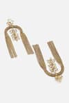 Buy_Bijoux By Priya Chandna_Gold Plated Crystal Upside Down U Shaped Dangler Earrings _Online_at_Aza_Fashions