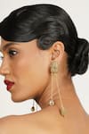 Buy_Bijoux By Priya Chandna_Gold Plated Crystal Midnight Glam Hanging Metal Bar Earrings _Online_at_Aza_Fashions