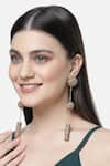 Buy_Bijoux By Priya Chandna_Gold Plated Crystal Long Drop Embellised Dangler Earrings _at_Aza_Fashions