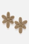 Bijoux By Priya Chandna_Gold Plated Crystal Daisy Embellished Studs _Online_at_Aza_Fashions