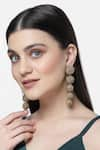 Buy_Bijoux By Priya Chandna_Gold Plated Crystal Ball Drop Embellished Earrings _at_Aza_Fashions