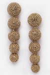 Bijoux By Priya Chandna_Gold Plated Crystal Ball Drop Embellished Earrings _Online_at_Aza_Fashions