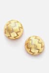 Bijoux By Priya Chandna_Gold Plated Zircon Stone Embellished Studs _Online_at_Aza_Fashions