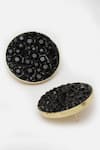 Buy_Bijoux By Priya Chandna_Black Crystal Embellished Round Studs _Online_at_Aza_Fashions