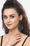 Buy_Bijoux By Priya Chandna_Black Pearl Embellished Dangler Earrings _at_Aza_Fashions