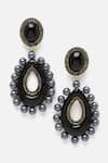 Bijoux By Priya Chandna_Black Pearl Embellished Dangler Earrings _Online_at_Aza_Fashions