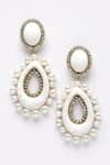 Bijoux By Priya Chandna_White Pearl Round Top Embellished Dangler Earrings _Online_at_Aza_Fashions