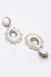 Buy_Bijoux By Priya Chandna_White Pearl Round Top Embellished Dangler Earrings _Online_at_Aza_Fashions