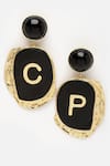 Buy_Bijoux By Priya Chandna_Black Letter Embellished Earrings _Online_at_Aza_Fashions