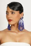 Buy_Bijoux By Priya Chandna_Blue Pearls Bead Crystal Studded Tassel Earrings _at_Aza_Fashions