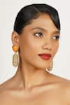 Buy_Bijoux By Priya Chandna_Gold Plated Bead Crystal Embellished Cylindrical Earrings _at_Aza_Fashions