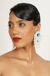 Buy_Bijoux By Priya Chandna_Blue Pearl Embellished Cascade Chandelier Earrings _at_Aza_Fashions