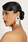 Buy_Bijoux By Priya Chandna_Blue Pearl Embellished Cascade Chandelier Earrings _Online_at_Aza_Fashions