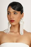 Buy_Bijoux By Priya Chandna_White Stone Heart Tassel Crystal Embellished Earrings _Online_at_Aza_Fashions