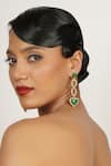 Buy_Bijoux By Priya Chandna_Green Enamel Heart Drop Earrings _at_Aza_Fashions