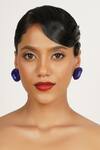 Bijoux By Priya Chandna_Blue Crystal Embellished Stud Earrings _Online_at_Aza_Fashions