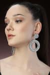 Buy_Bijoux By Priya Chandna_Silver Plated Crystal Studded Hoop Dangler Earrings _Online_at_Aza_Fashions