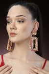 Buy_Bijoux By Priya Chandna_Gold Plated Sequin Embellished Dangler Earrings _at_Aza_Fashions