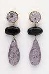 Shop_Bijoux By Priya Chandna_Grey Resin Metallic Earrings _Online_at_Aza_Fashions