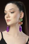 Buy_Bijoux By Priya Chandna_Purple Resin Metallic Drop Earrings _at_Aza_Fashions