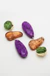 Bijoux By Priya Chandna_Purple Resin Metallic Drop Earrings _at_Aza_Fashions