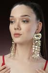 Buy_Bijoux By Priya Chandna_Gold Plated Pearl Feather Tassel Earrings _at_Aza_Fashions