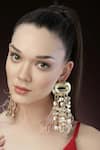 Bijoux By Priya Chandna_Gold Plated Pearl Feather Tassel Earrings _Online_at_Aza_Fashions