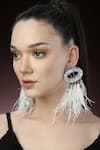 Buy_Bijoux By Priya Chandna_White Pearl Resin Feather Tassel Earrings _Online_at_Aza_Fashions