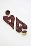 Buy_Bijoux By Priya Chandna_Purple Crystals Embellished Heart Dangler Earrings 