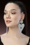 Bijoux By Priya Chandna_Silver Plated Crystal Heart Shaped Dangler Earrings _Online_at_Aza_Fashions