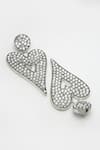 Buy_Bijoux By Priya Chandna_Silver Plated Crystal Heart Shaped Dangler Earrings 