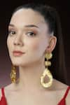 Buy_Bijoux By Priya Chandna_Gold Plated Geometric Carved Drop Earrings _at_Aza_Fashions