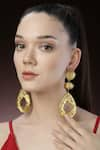 Buy_Bijoux By Priya Chandna_Gold Plated Geometric Carved Drop Earrings _Online_at_Aza_Fashions