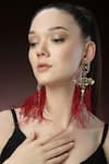 Buy_Bijoux By Priya Chandna_Gold Plated Crystal Feather Dangler Earrings _at_Aza_Fashions